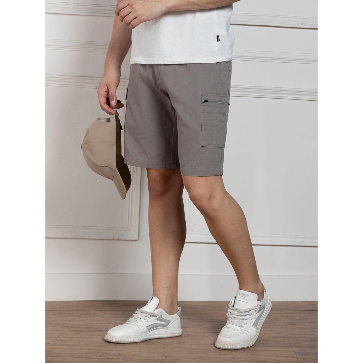 Dennis Lingo X Styli Relaxed Fit Mid Rise Solid Casual Shorts-men-clothing-bottoms-shorts-image-1