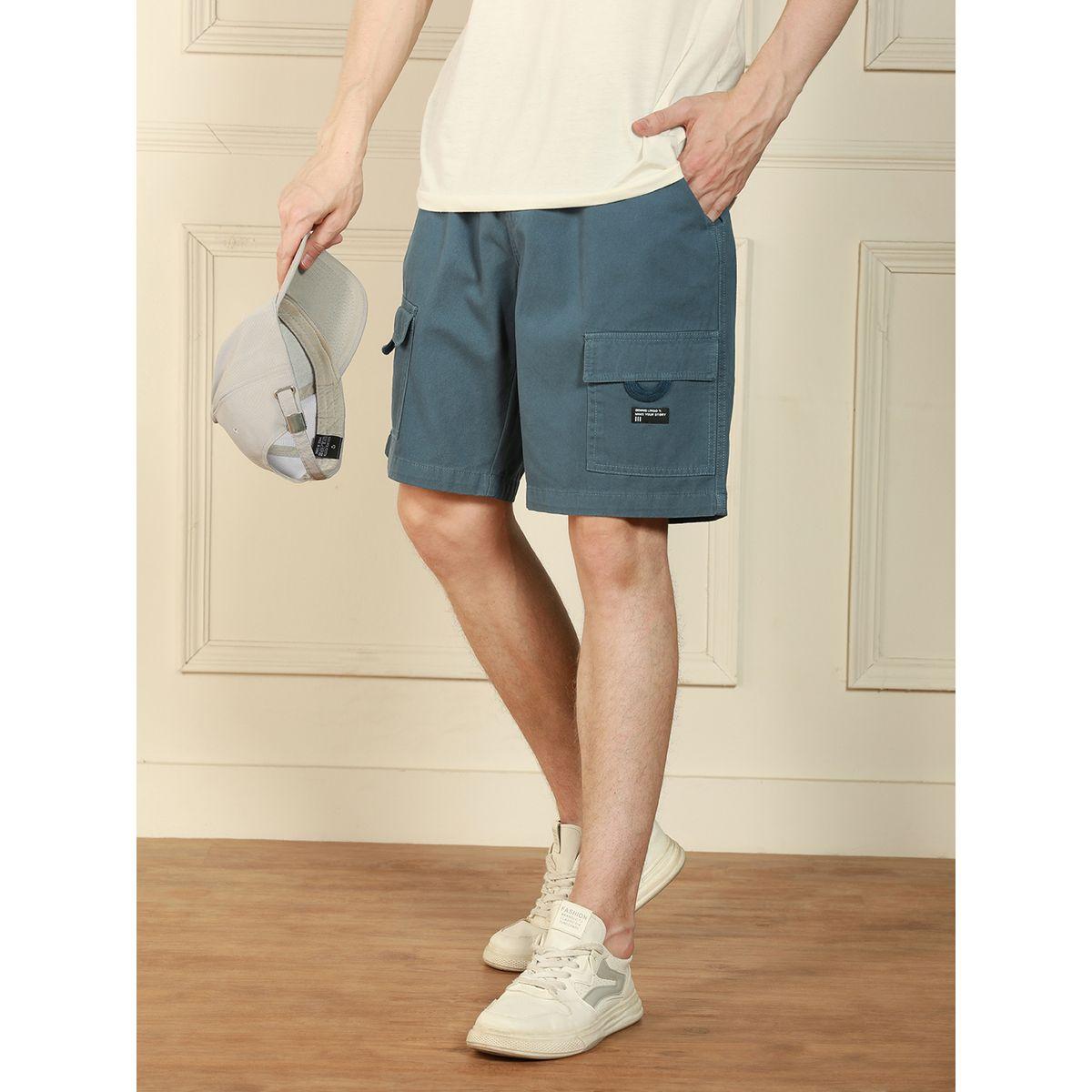 شورت سادة بقصة مريحة دينيس لينجو × ستايلي-men-clothing-bottoms-shorts-image-1