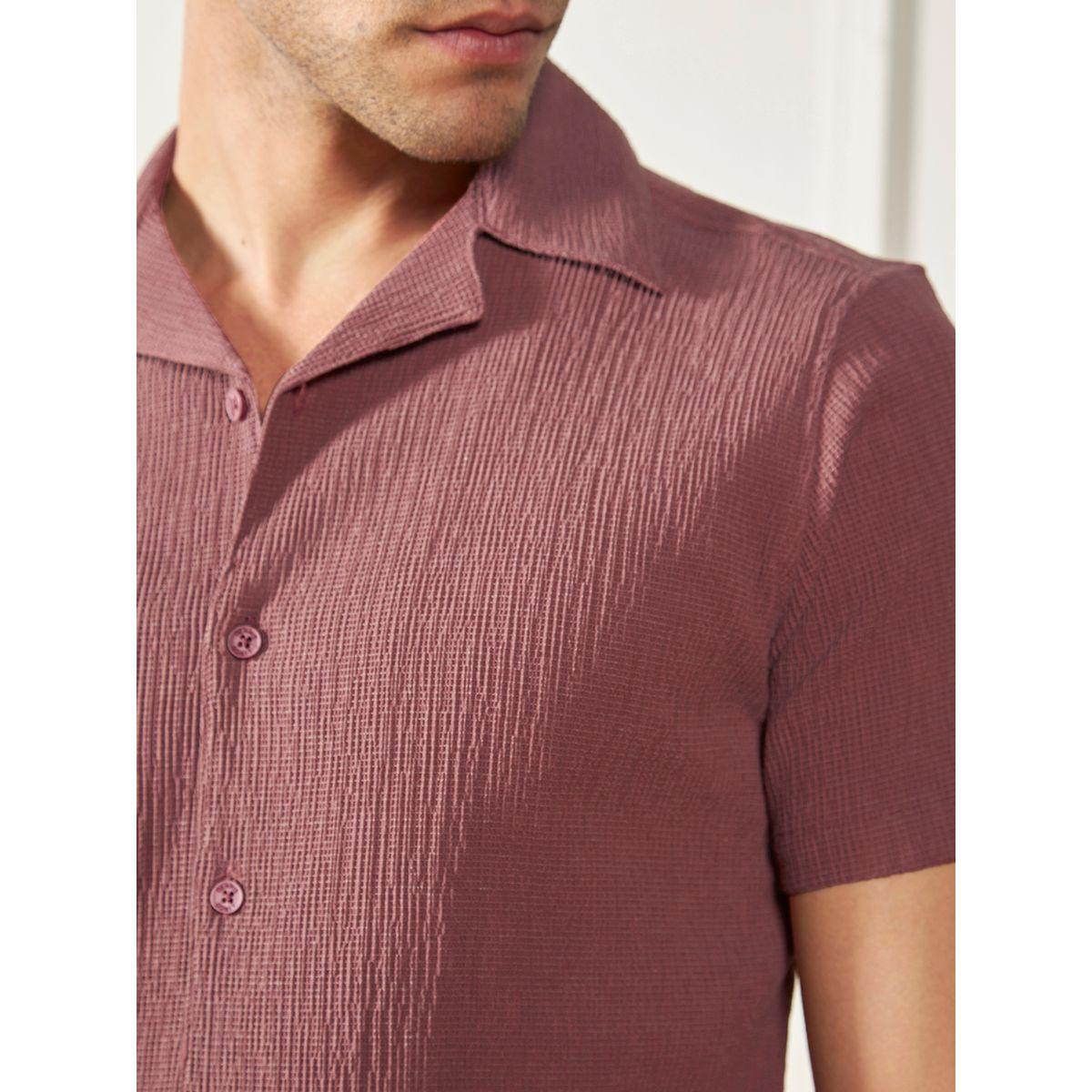 قميص كاجوال بياقة كوبان وتفاصيل بارزة الملمس دينيس لينجو × ستايلي-men-clothing-shirts-image-3