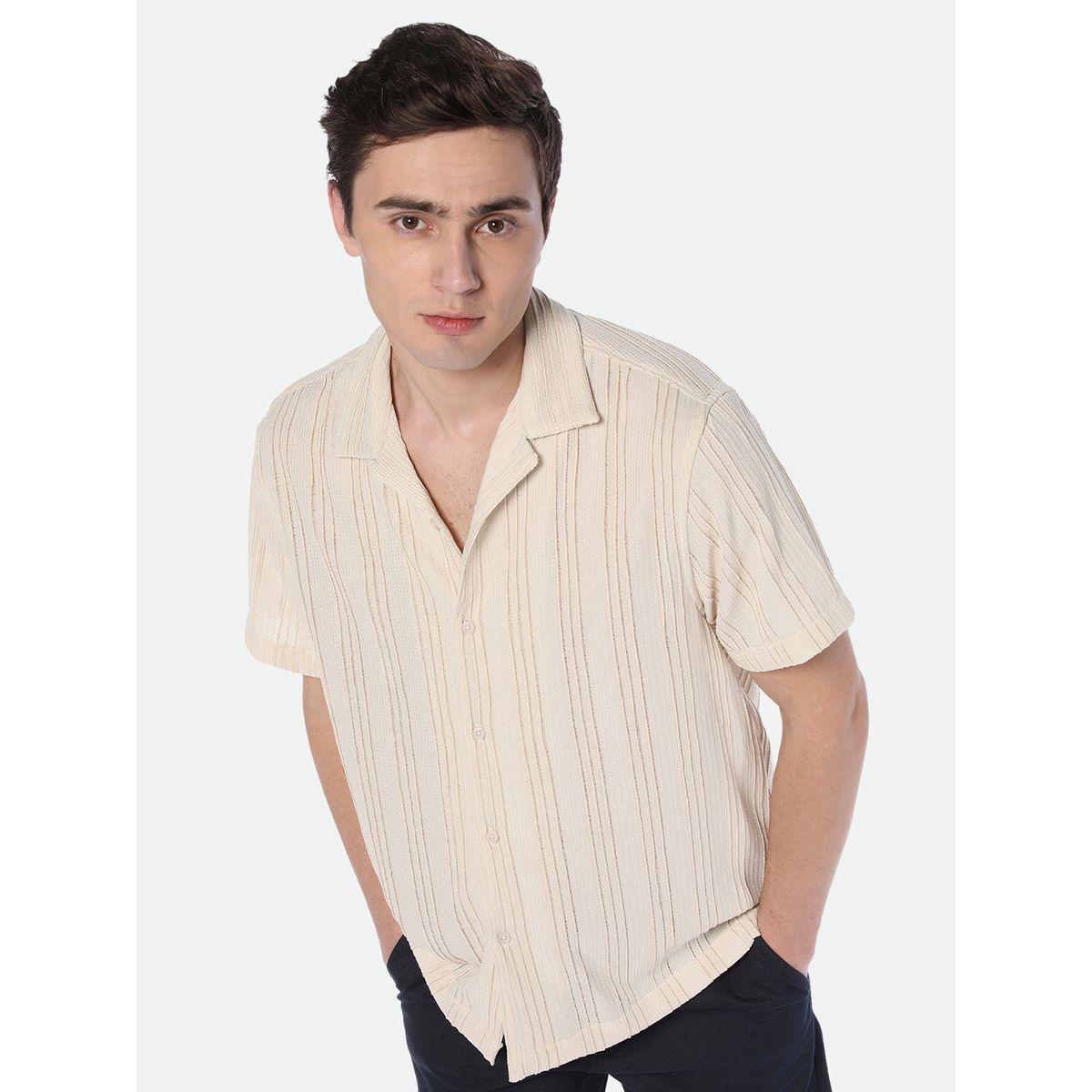 Dennis Lingo X Styli  Textured Casual Shirt with Cuban Collar-men-clothing-shirts-image-1