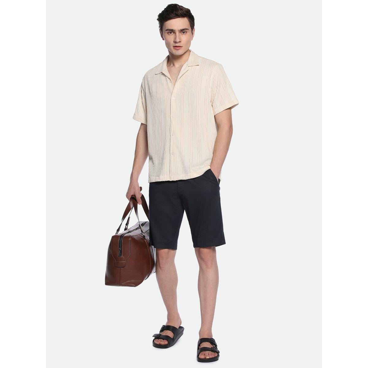 قميص بتفاصيل بارزة الملمس وياقة كوبان دينيس لينجو × ستايلي-men-clothing-shirts-image-4