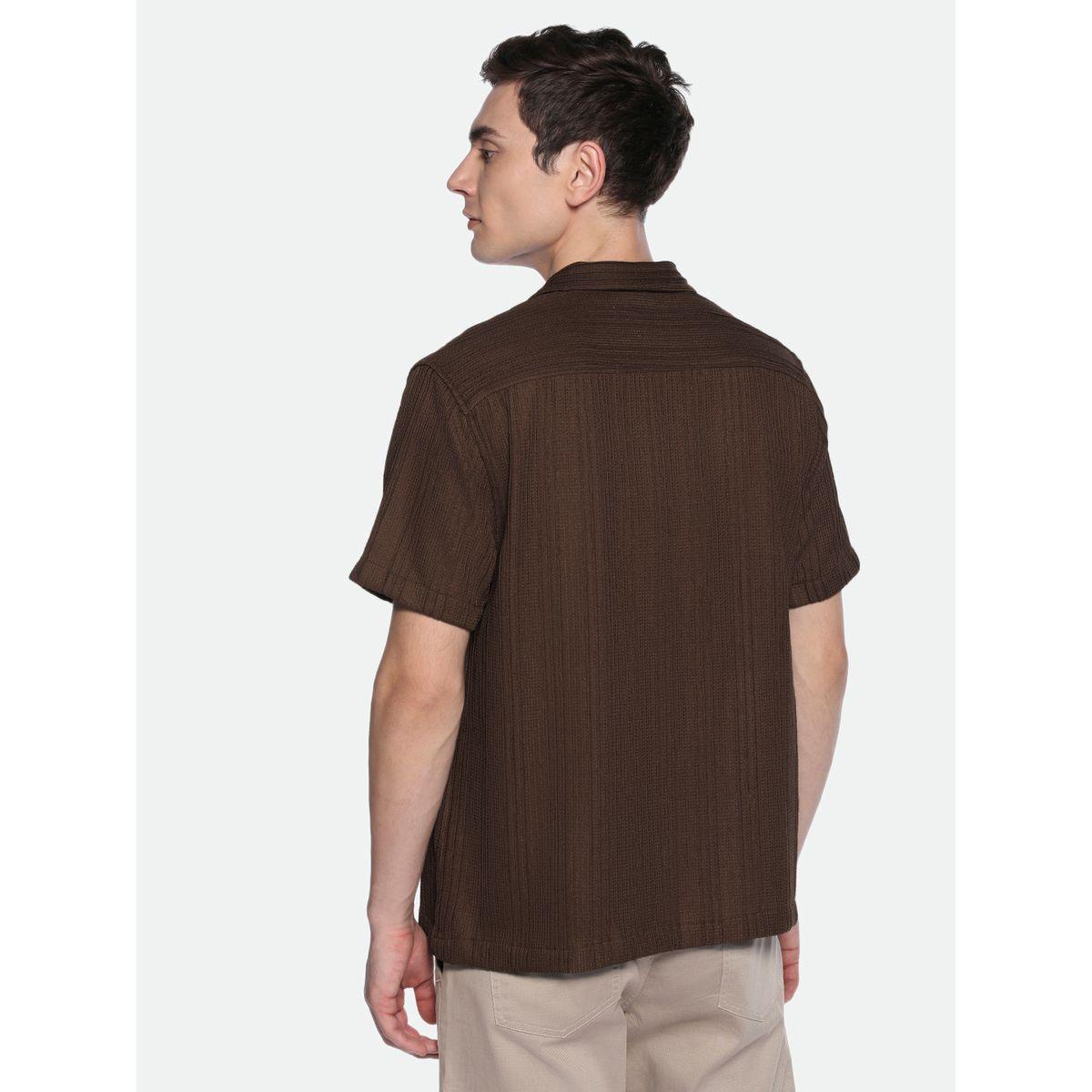 قميص كاجوال بياقة كوبان وتفاصيل بارزة الملمس دينيس لينجو × ستايلي-men-clothing-shirts-image-5