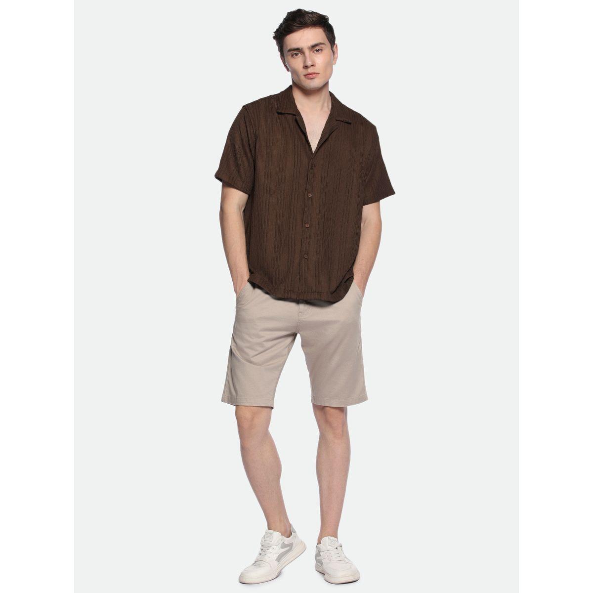 قميص كاجوال بياقة كوبان وتفاصيل بارزة الملمس دينيس لينجو × ستايلي-men-clothing-shirts-image-7