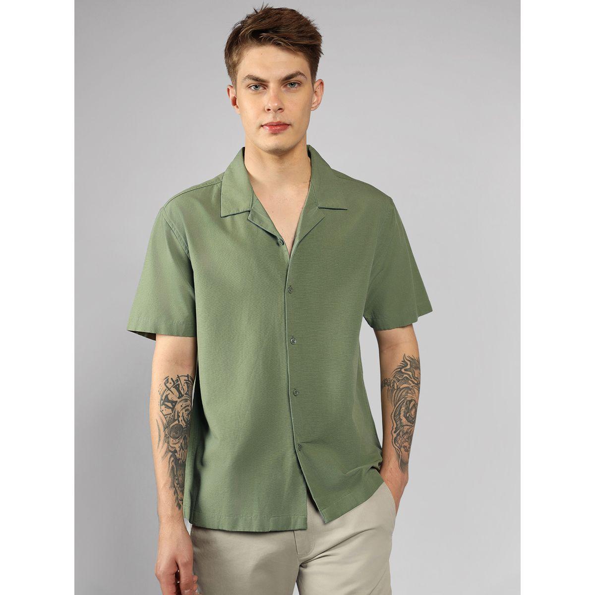 قميص سادة كاجوال بأزرار غلق دينيس لينجو × ستايلي-men-clothing-shirts-image-6