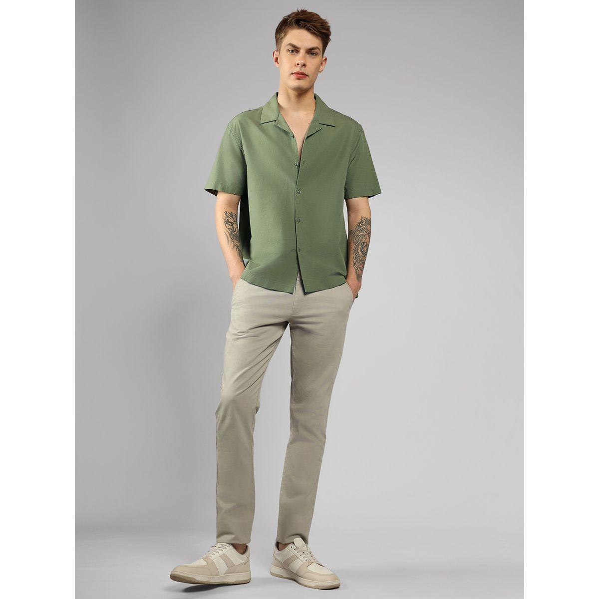 قميص سادة كاجوال بأزرار غلق دينيس لينجو × ستايلي-men-clothing-shirts-image-3