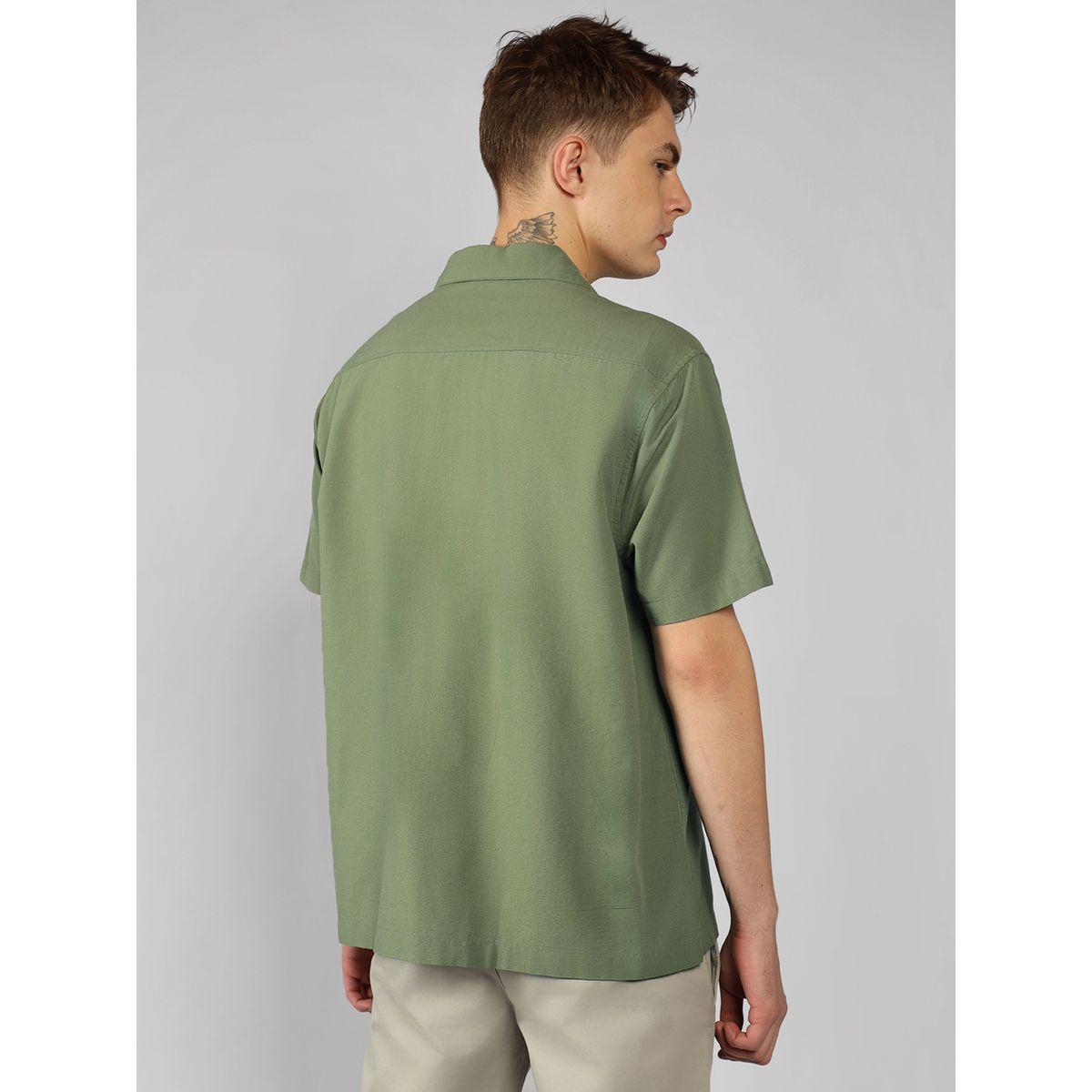 قميص سادة كاجوال بأزرار غلق دينيس لينجو × ستايلي-men-clothing-shirts-image-1