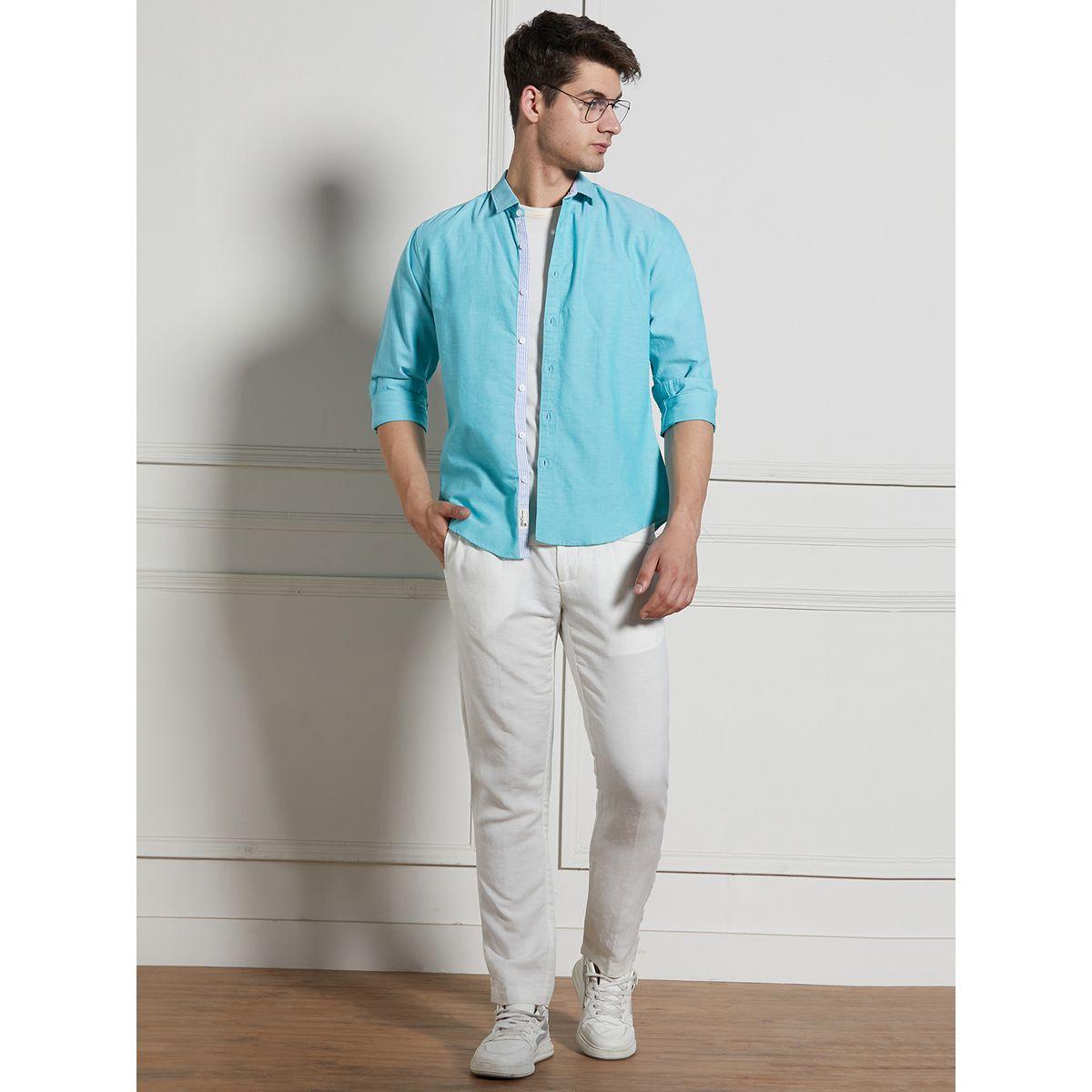 قميص قطن كاجوال بياقة رفيعة دينيس لينجو × ستايلي-men-clothing-shirts-image-4
