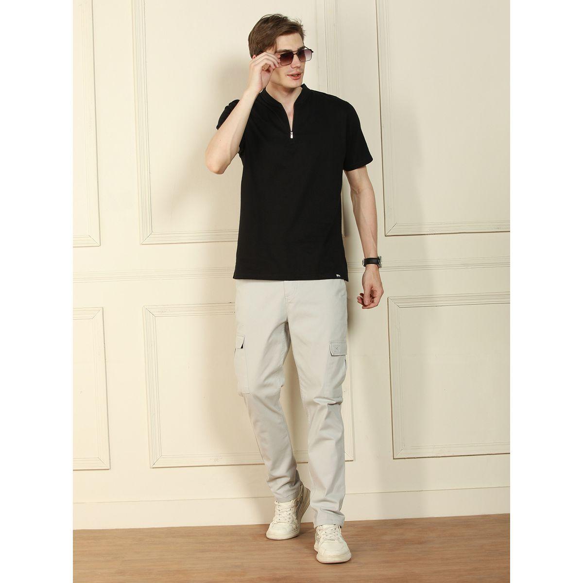 تيشيرت قطن سادة مع ياقة بأزرار غلق دينيس لينجو × ستايلي-men-clothing-tshirtsandpolos-tshirts-image-4