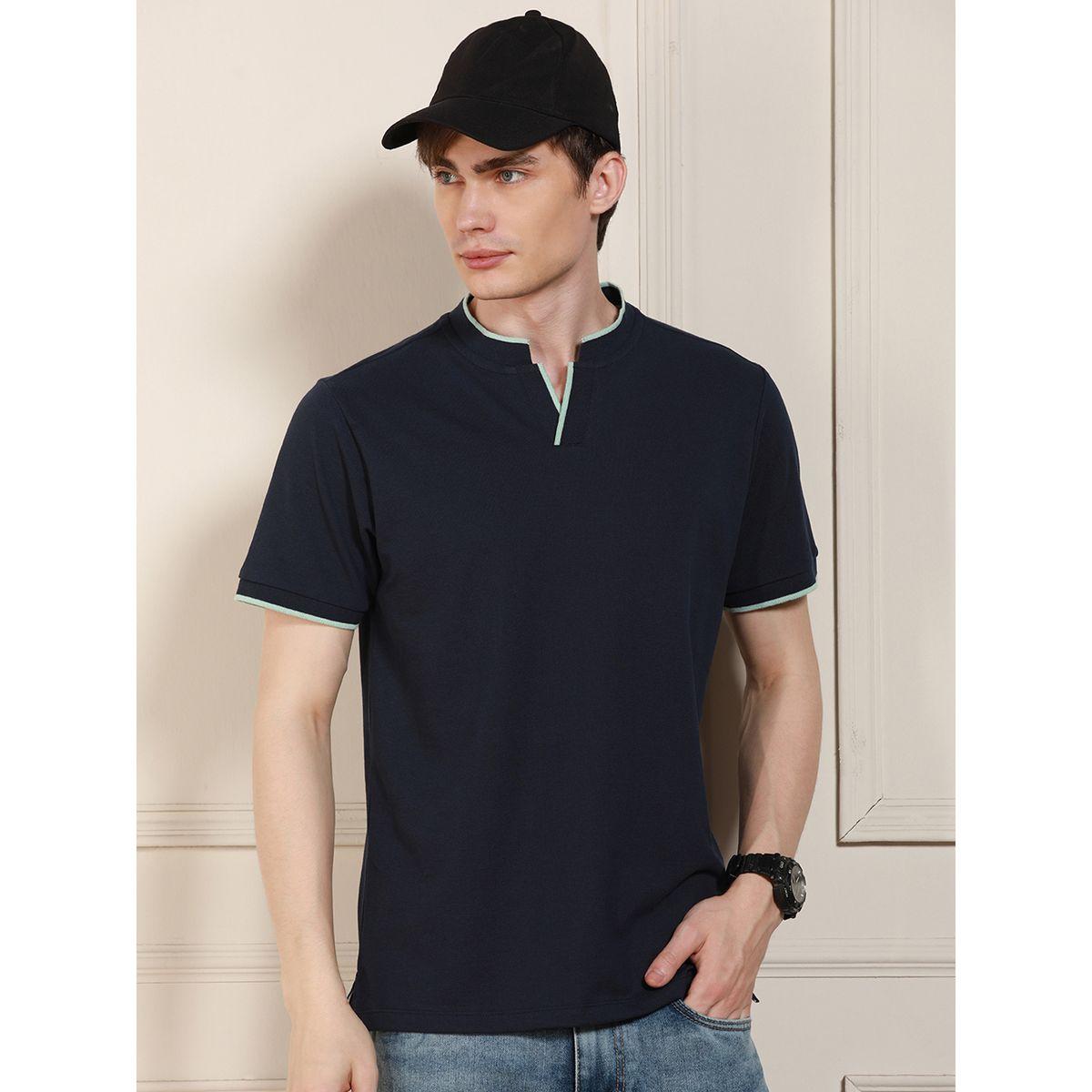 تيشيرت بولو بتفاصيل مُتباينة وياقة قائمة دينيس لينجو × ستايلي-men-clothing-tshirtsandpolos-tshirts-image-5
