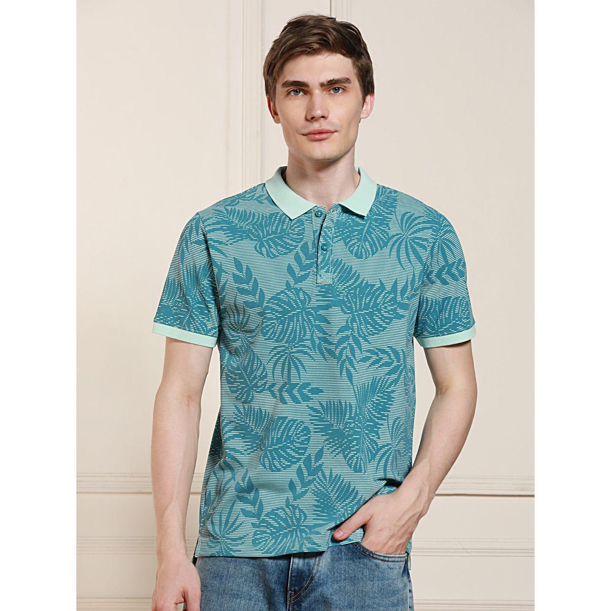 تيشيرت بياقة بولو وطبعة استوائية دينيس لينجو × ستايلي-men-clothing-tshirtsandpolos-tshirts-image-1