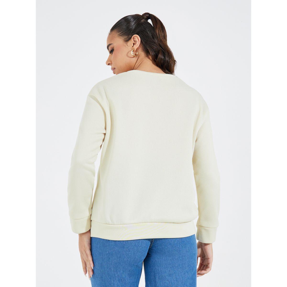 Styli Letter Graphic Print Sweatshirt with Dropped Shoulder-women-winterwear-hoodiesandsweatshirts-sweatshirts-image-4