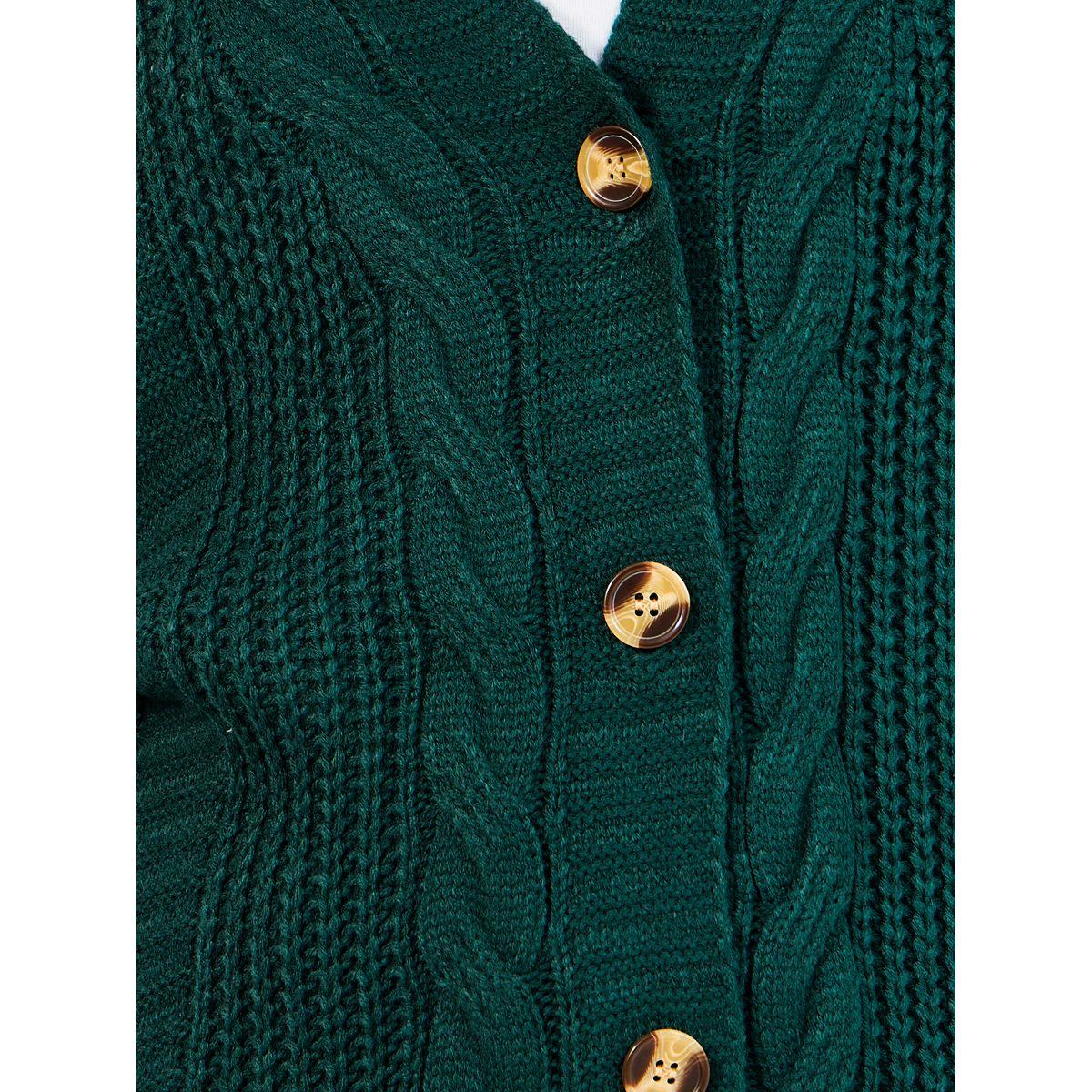 Styli Oversized Longline Cable Knit Cardigan-women-winterwear-cardigansandjumpers-cardigans-image-3