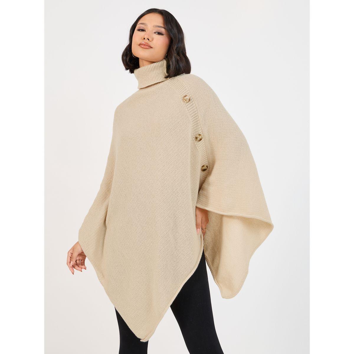 سويتر فضفاض بنمط كيب مع أزرار-women-winterwear-cardigansandjumpers-jumpers-image-1