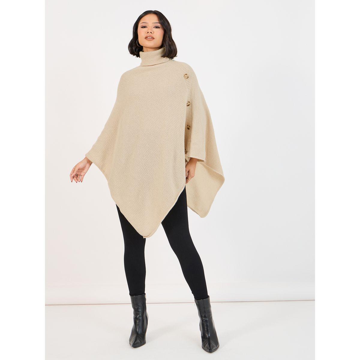 سويتر فضفاض بنمط كيب مع أزرار-women-winterwear-cardigansandjumpers-jumpers-image-2