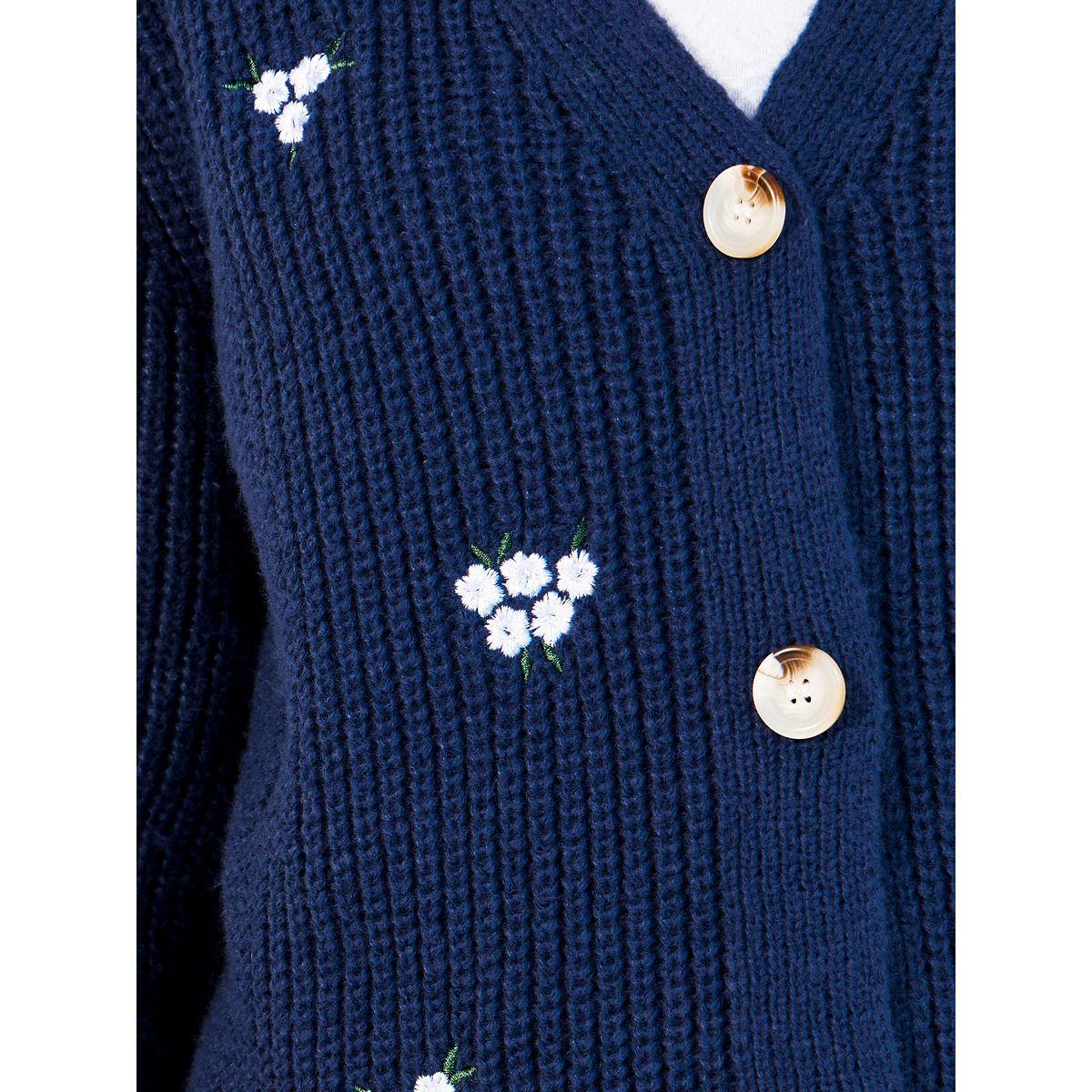 Styli Regular Fit Short Length Embroidered Button Down Cardigan-women-winterwear-cardigansandjumpers-cardigans-image-3