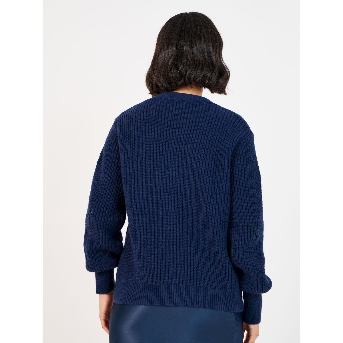Styli Regular Fit Short Length Embroidered Button Down Cardigan-women-winterwear-cardigansandjumpers-cardigans-image-4