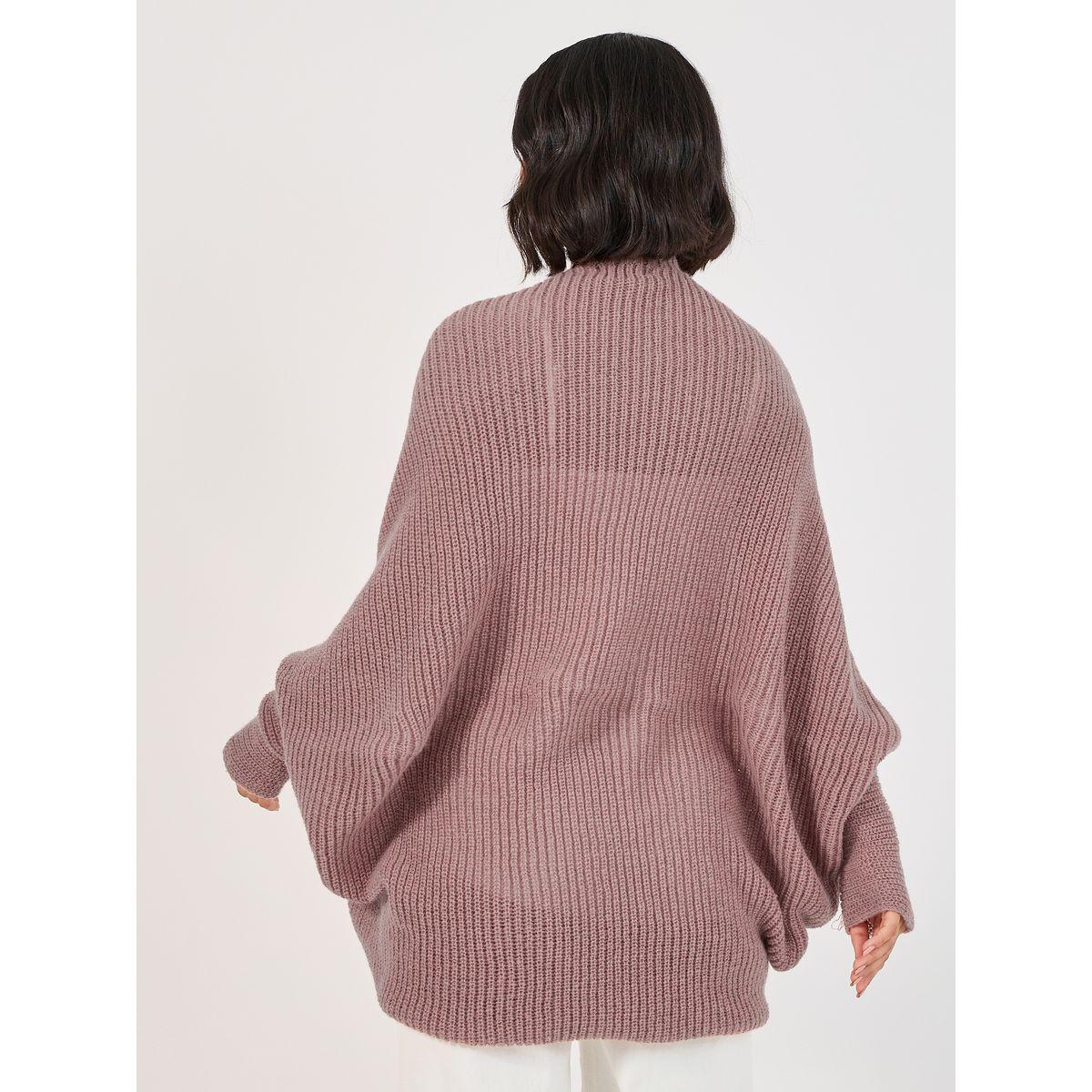 Styli Oversized Longline Cocoon Shape Chunky Knit Cardigan-women-winterwear-cardigansandjumpers-cardigans-image-4