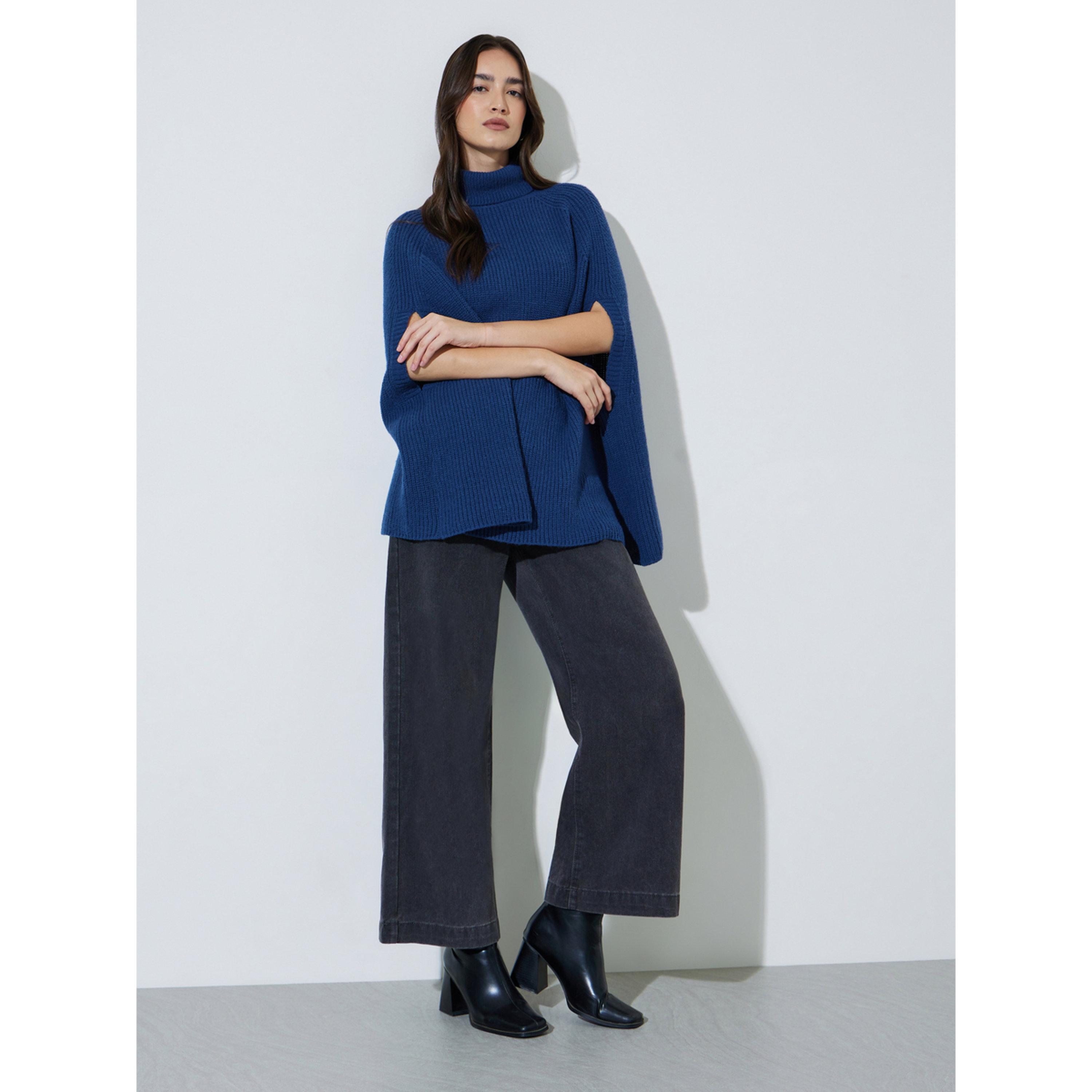 سويتر محبوك بأكمام كاب وياقة مرتفعة-women-winterwear-cardigansandjumpers-jumpers-image-2