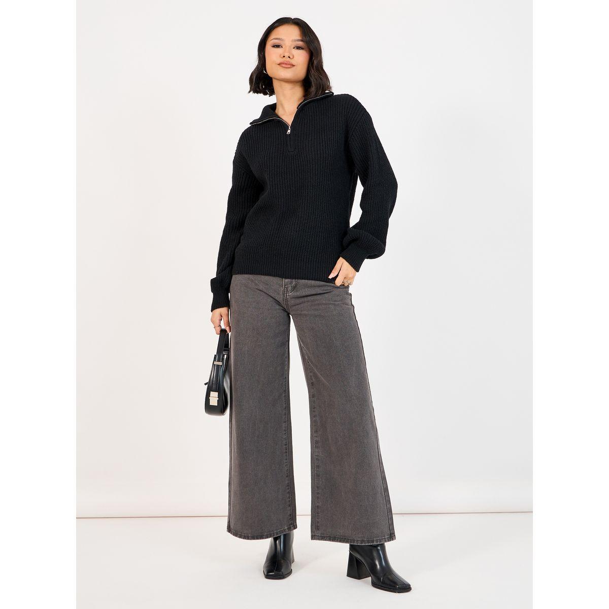 Styli Regular Fit Regular Length Half Zip Sweater-women-clothing-cardigansandjumpers-jumpers-image-2