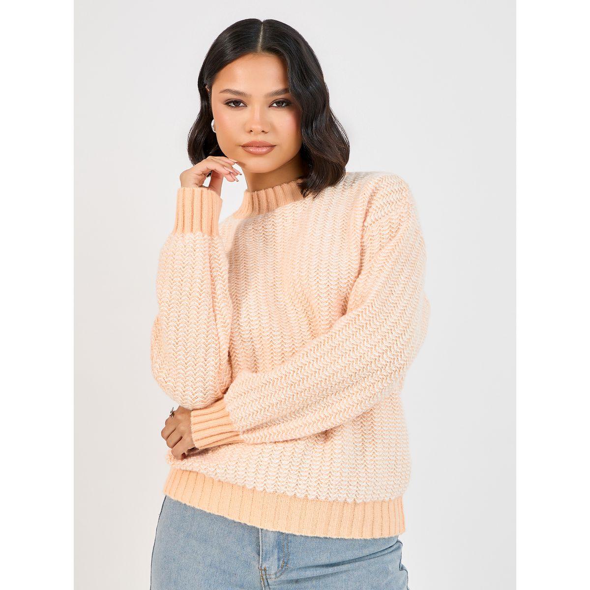 Styli Regular Fit Regular Length Mixed Yarn Sweater-women-clothing-cardigansandjumpers-jumpers-image-1