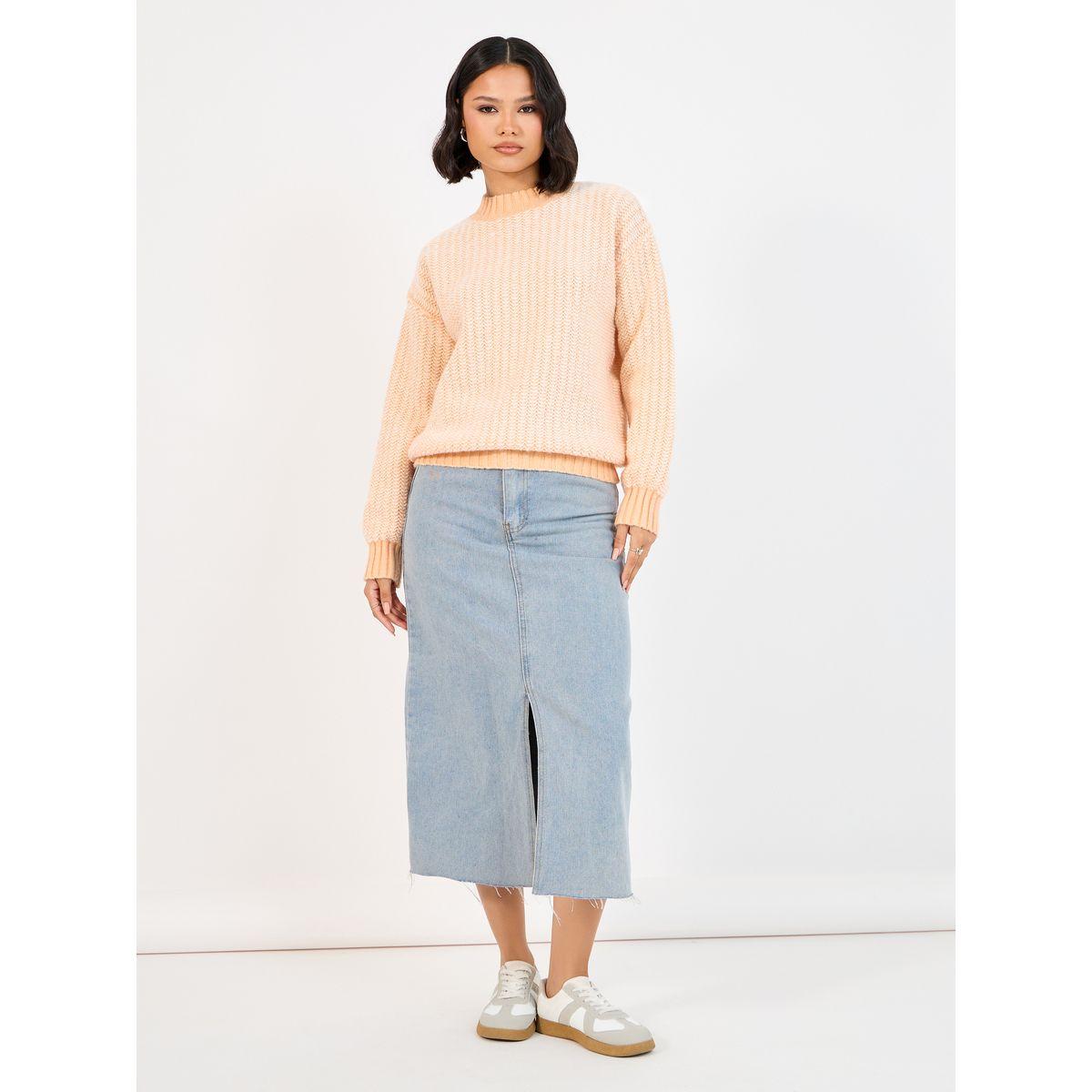 Styli Regular Fit Regular Length Mixed Yarn Sweater-women-clothing-cardigansandjumpers-jumpers-image-2