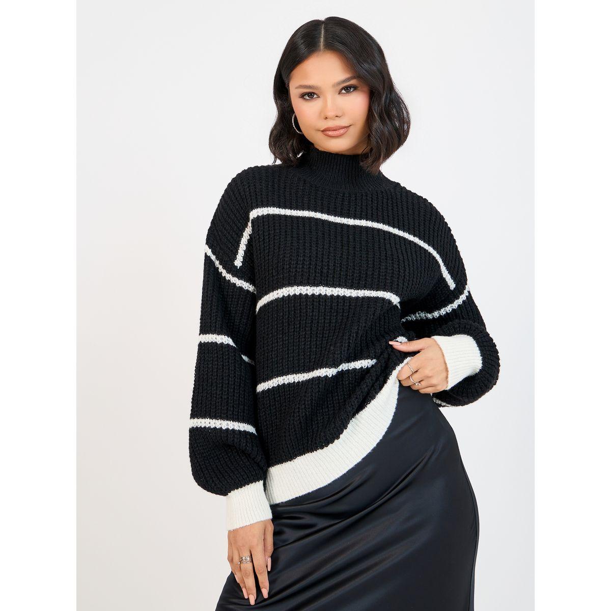 Styli Boxy Fit Regular Length Striped Sweater-women-clothing-cardigansandjumpers-jumpers-image-1
