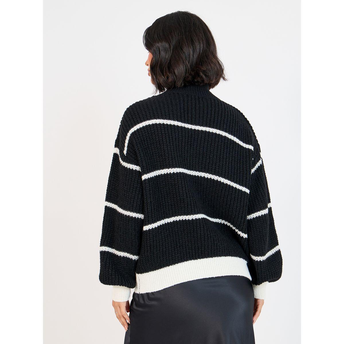 سويتر محبوك بتفاصيل مخططة وقصة بوكسي-women-clothing-cardigansandjumpers-jumpers-image-4