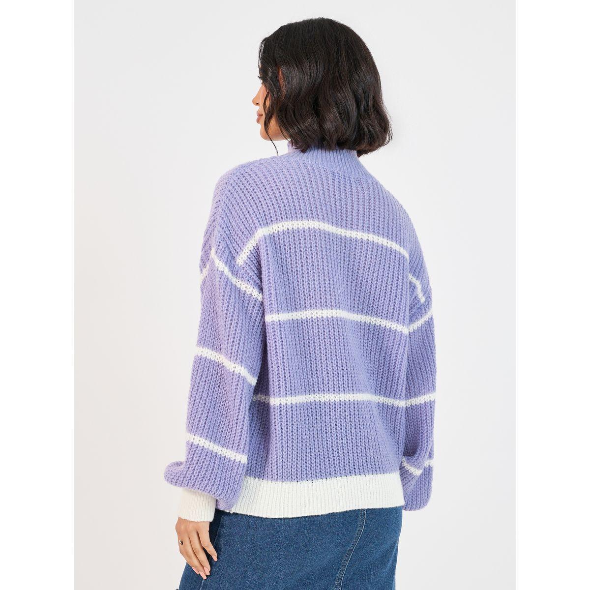 Styli Boxy Fit Regular Length Striped Sweater-women-clothing-cardigansandjumpers-jumpers-image-4