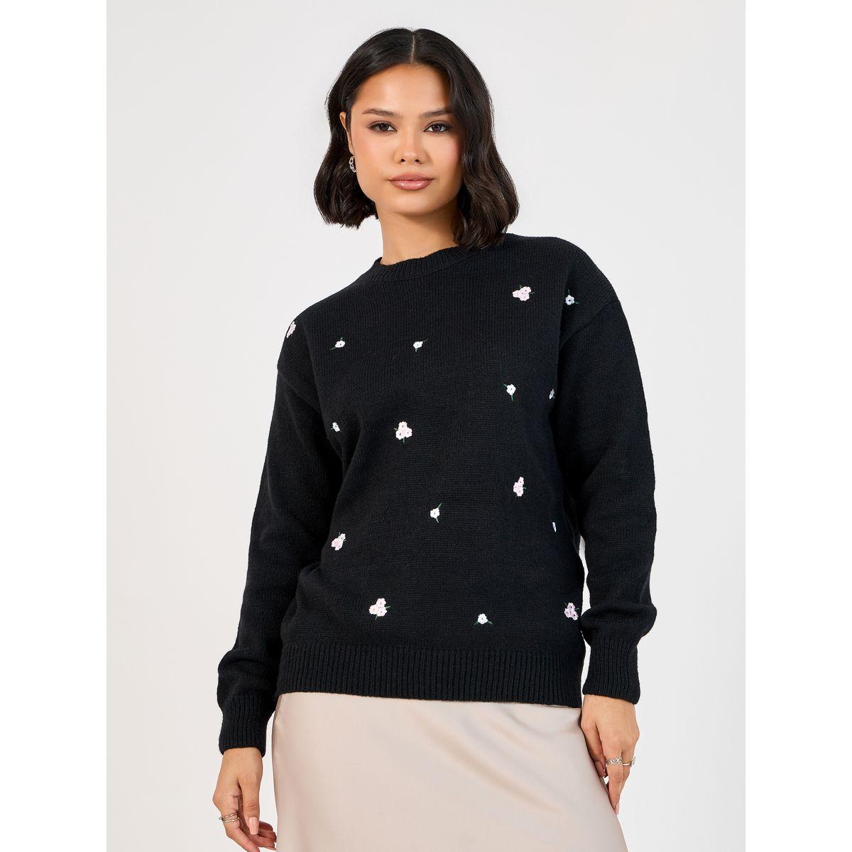 سويتر بقصة عادية وتفاصيل مُطرّزة-women-clothing-cardigansandjumpers-jumpers-image-1