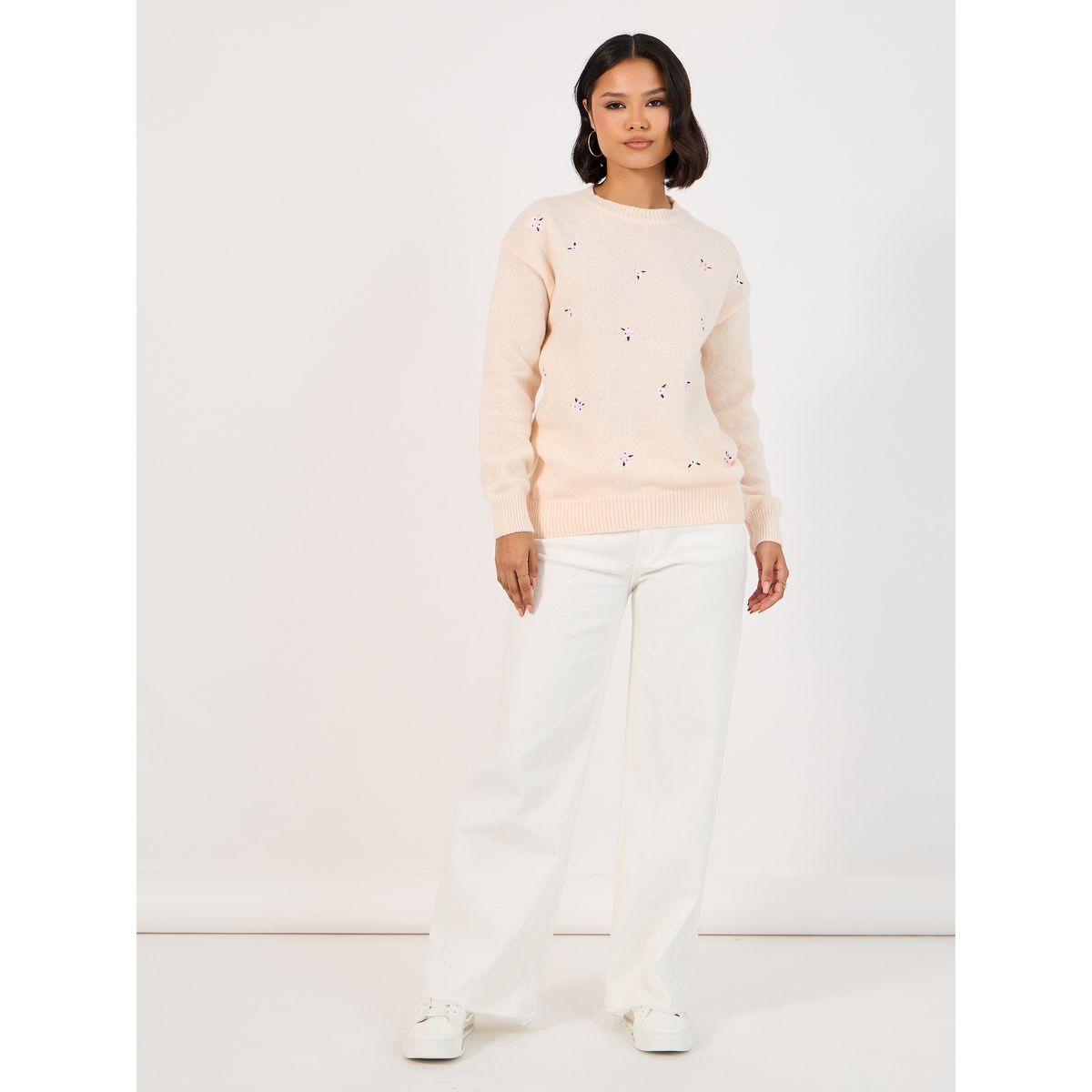 سويتر بقصة عادية وتفاصيل مُطرّزة-women-clothing-cardigansandjumpers-jumpers-image-2