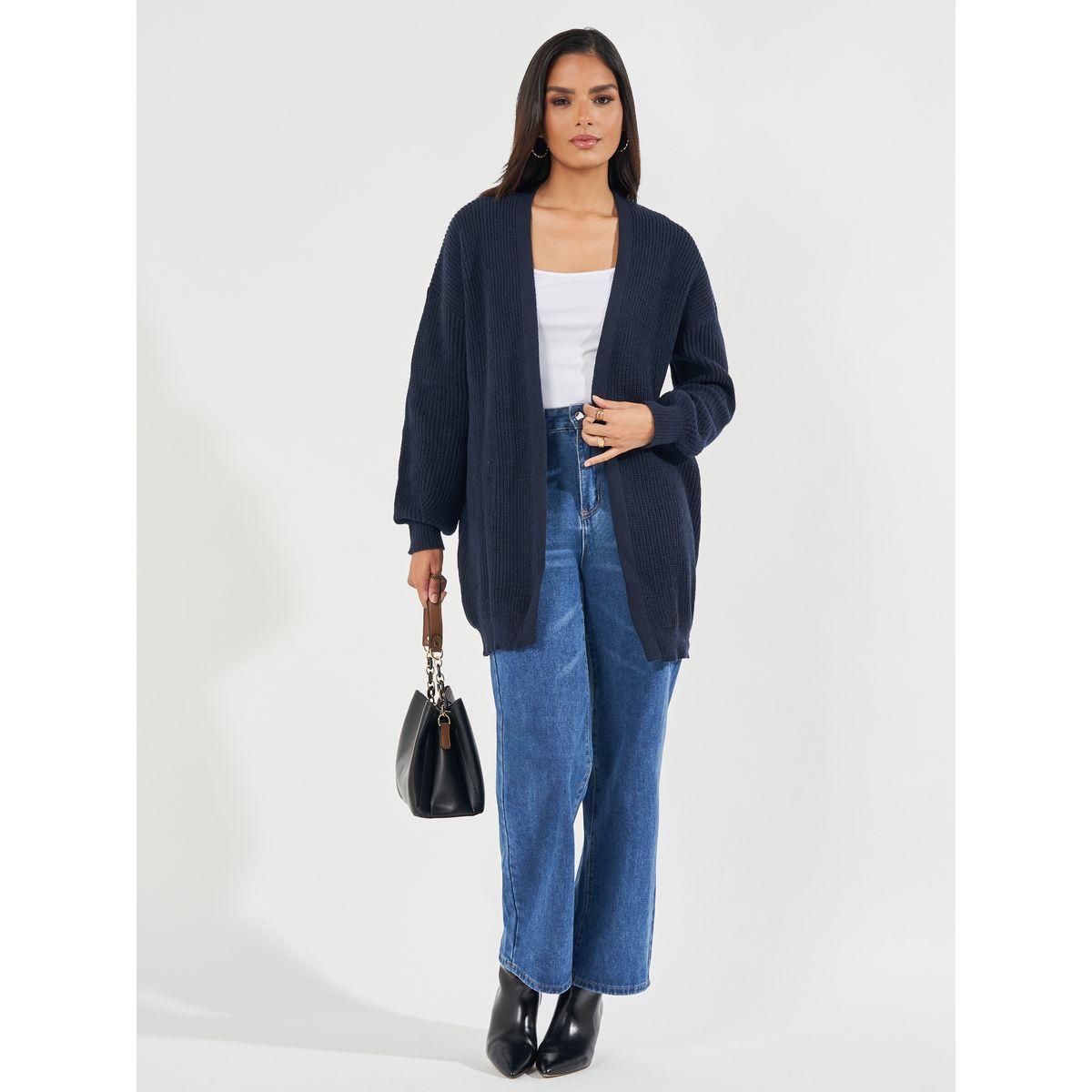 كارديجان بقصة عادية وأكمام واسعة-women-winterwear-cardigansandjumpers-cardigans-image-2