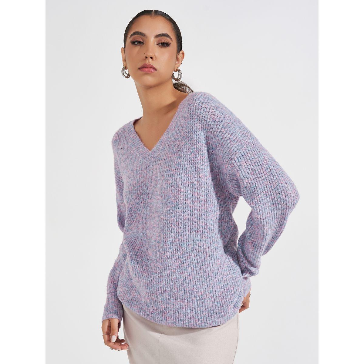 Styli Oversized Regular Length V Neck Sweater-women-clothing-cardigansandjumpers-jumpers-image-1