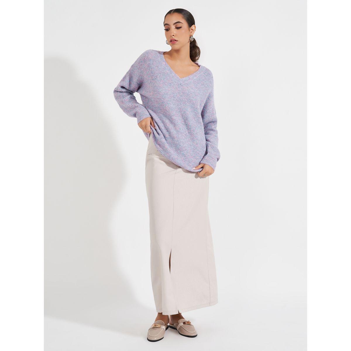 Styli Oversized Regular Length V Neck Sweater-women-clothing-cardigansandjumpers-jumpers-image-2