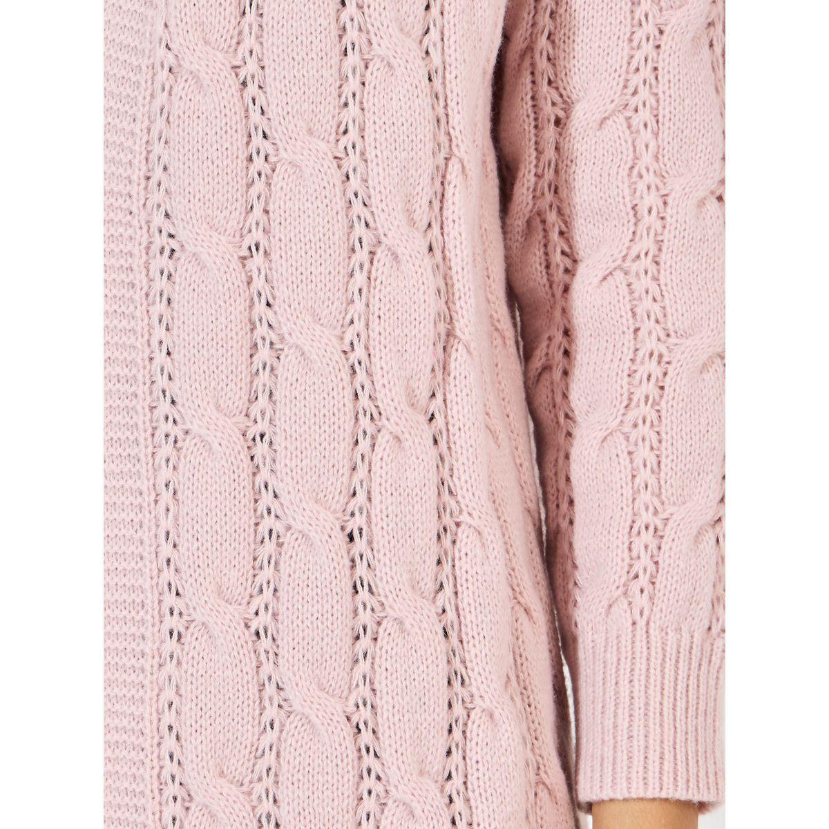 Styli Regular Fit Longline Cable Knit Cardigan-women-winterwear-cardigansandjumpers-cardigans-image-3