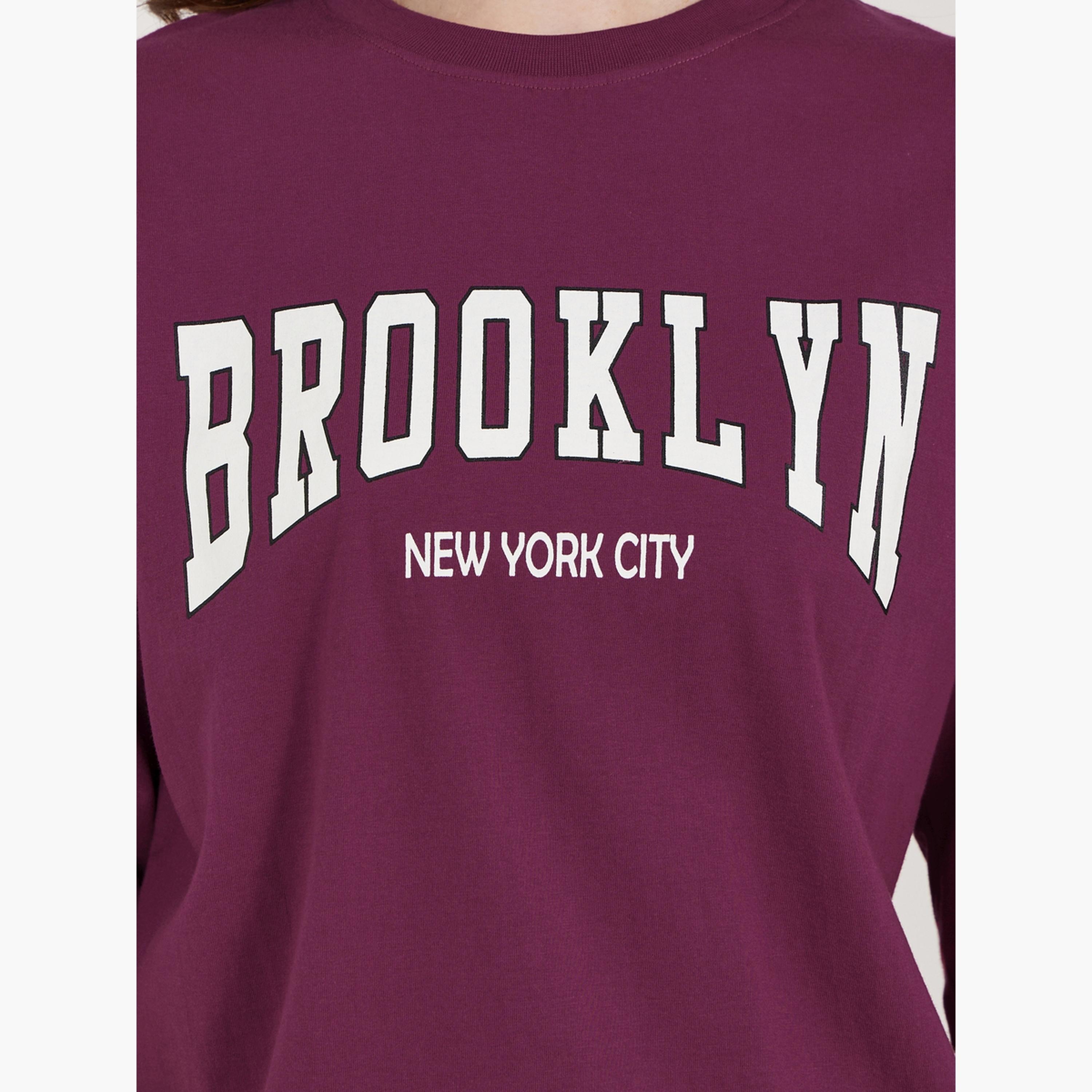 Styli Slogan Print Dropped Shoulder Oversized T-Shirt-women-clothing-tshirts-image-4