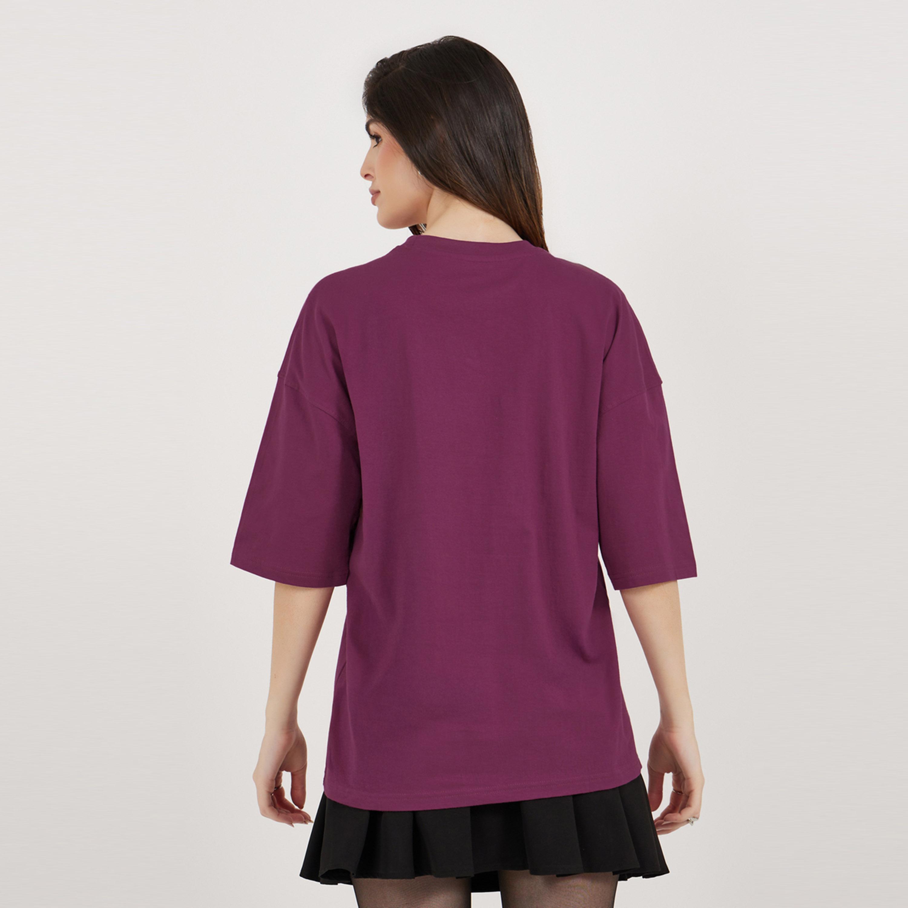 Styli Slogan Print Dropped Shoulder Oversized T-Shirt-women-clothing-tshirts-image-5