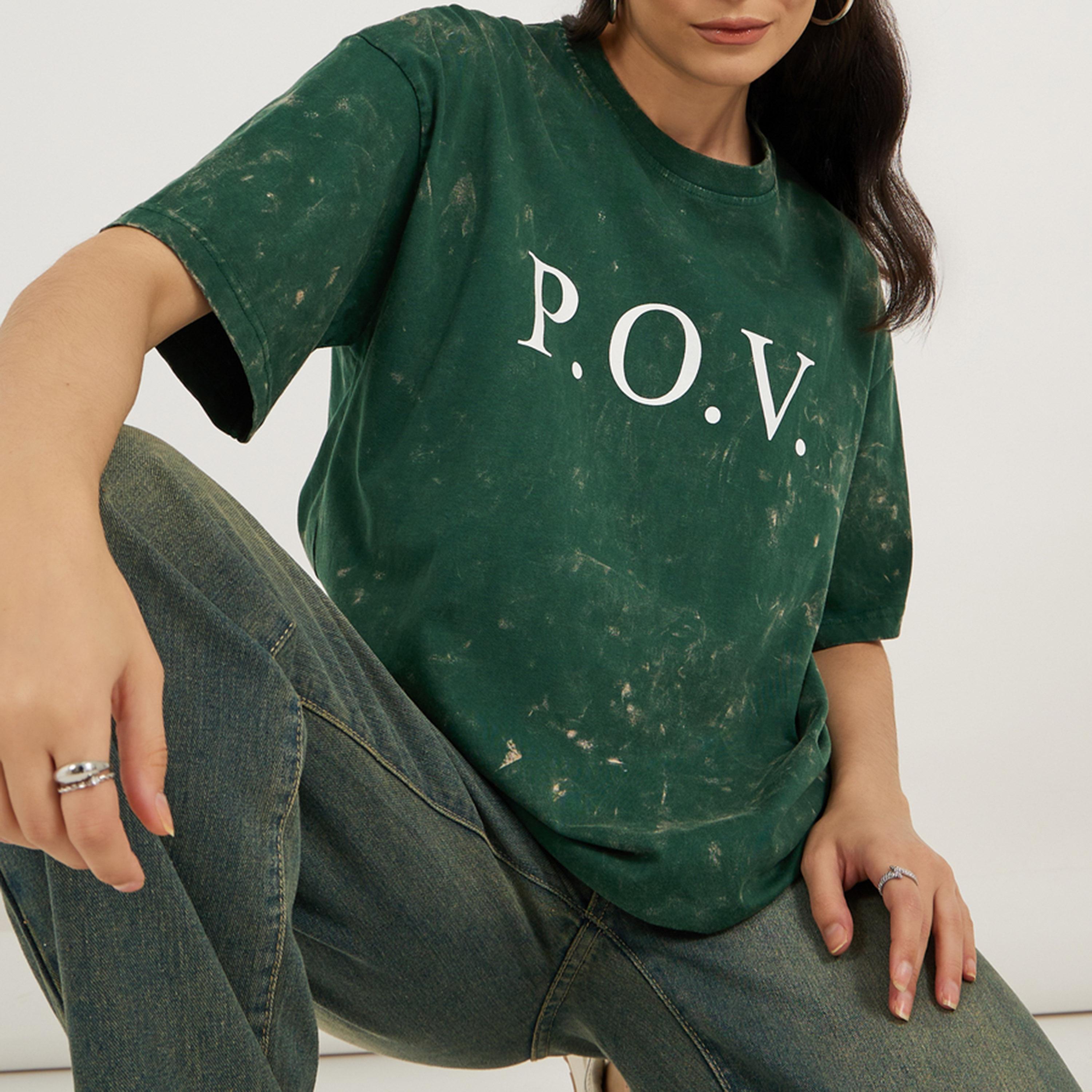 Styli Acid Wash Slogan Print Oversized T-Shirt-women-clothing-tshirts-image-1