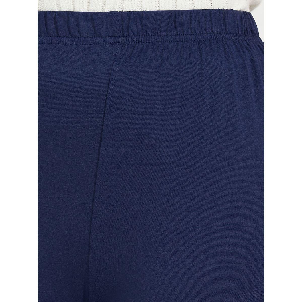 Styli Solid Elastic Waistband Flared Leggings-women-clothing-bottoms-leggings-image-3