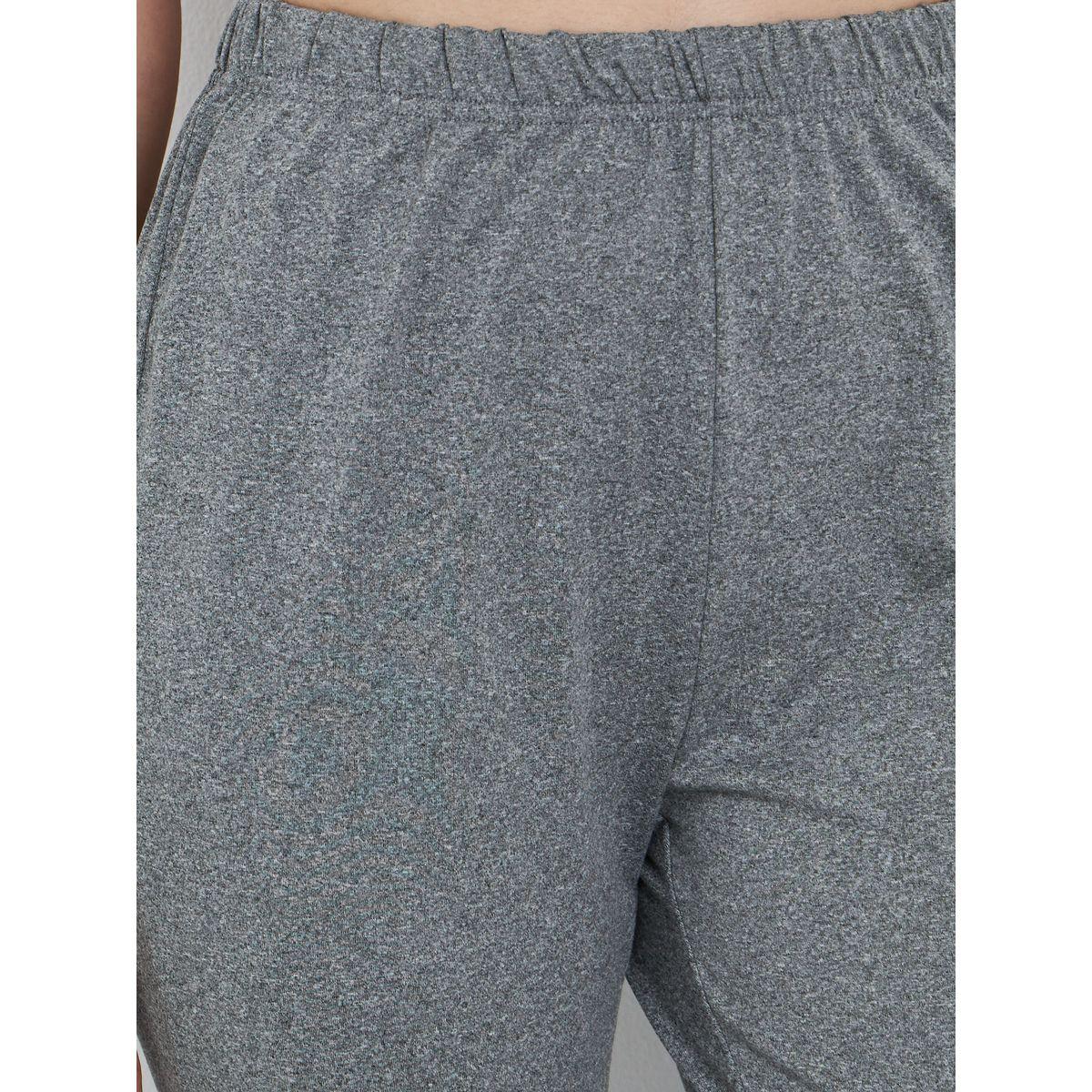 Styli Charcoal Grey Plain Flared Leggings-women-clothing-bottoms-leggings-image-3