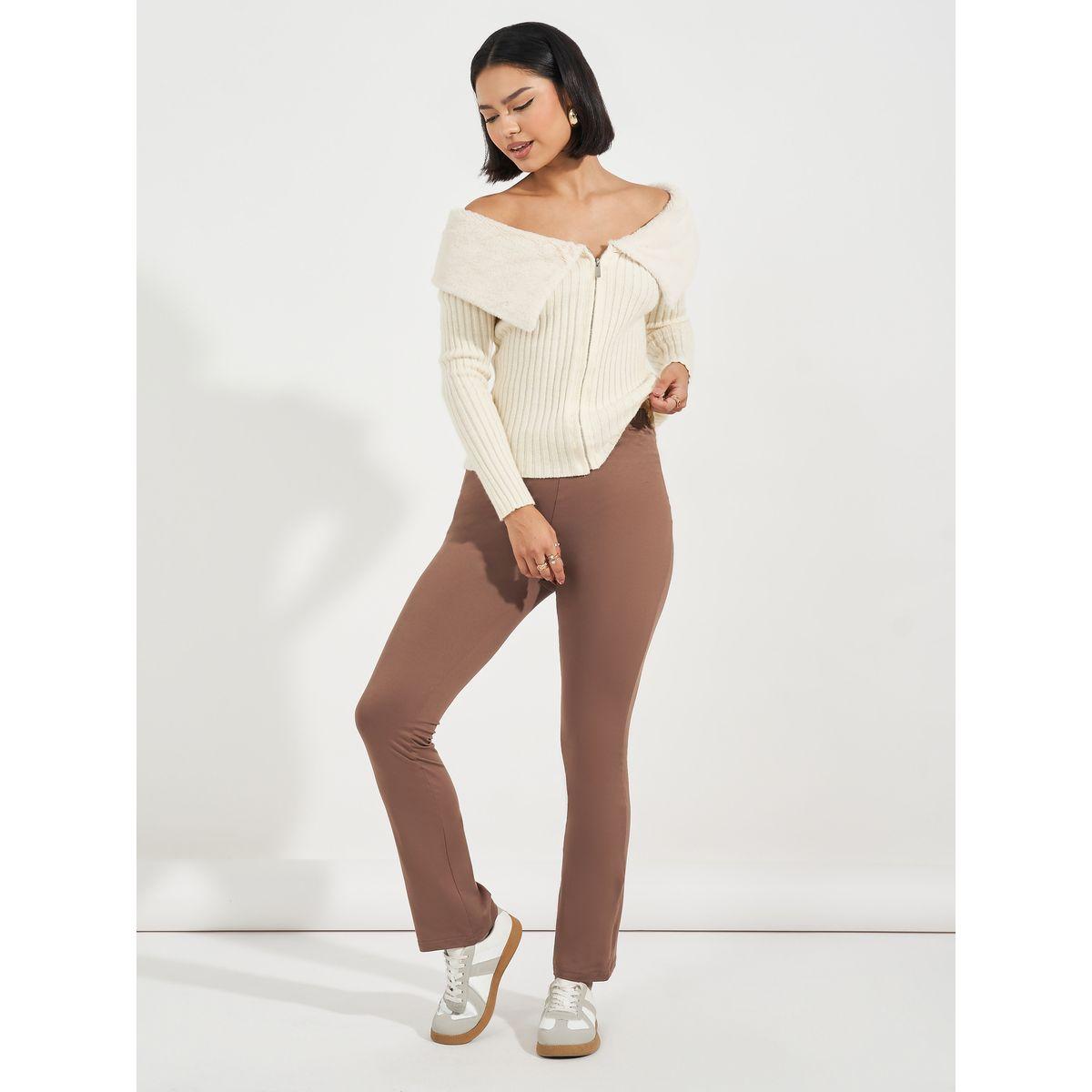 Styli Solid Elastic Waistband Slim Fit Leggings-women-clothing-bottoms-leggings-image-1