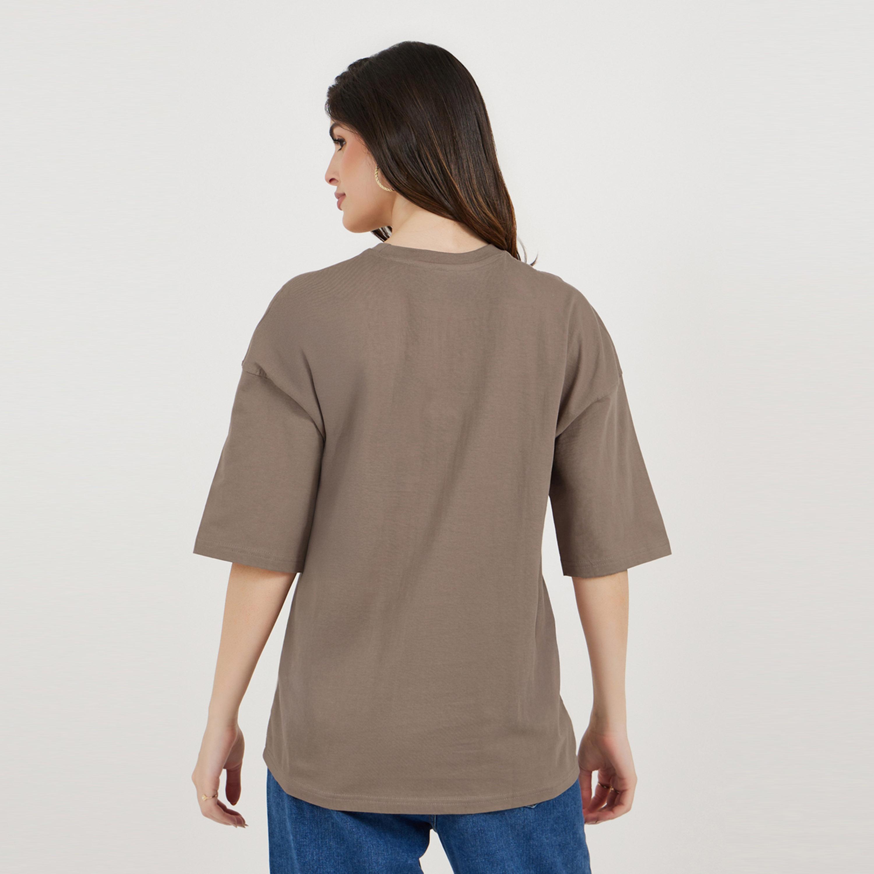Styli Embroidered Slogan Dropped Shoulder Oversized T-Shirt-women-clothing-tshirts-image-5