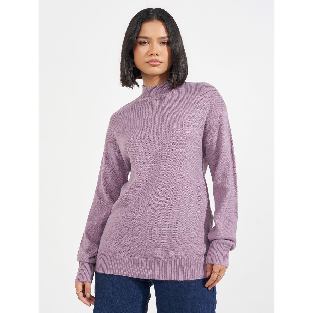سويتر بقصة عادية وياقة عالية-women-clothing-cardigansandjumpers-jumpers-image-2