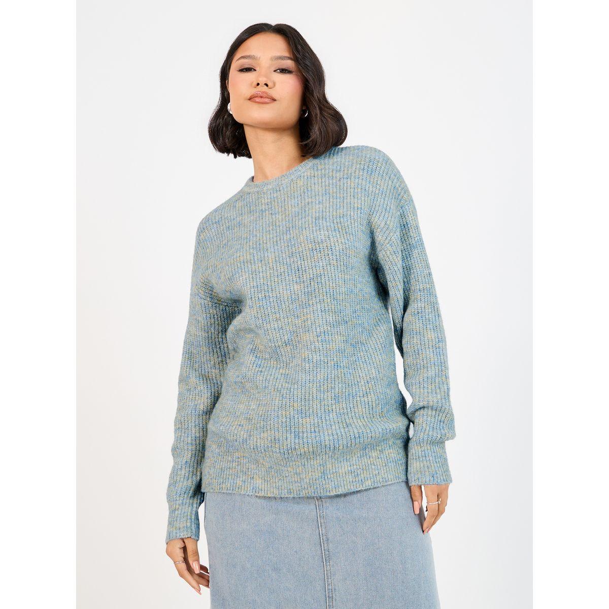 Styli Regular Fit Regular Length Mixed Yarn Sweater-women-clothing-cardigansandjumpers-jumpers-image-1