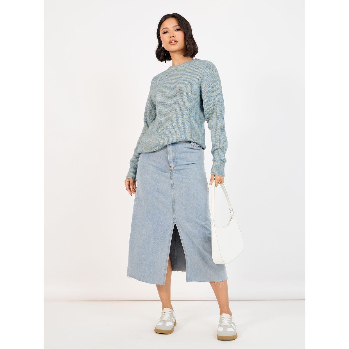 Styli Regular Fit Regular Length Mixed Yarn Sweater-women-clothing-cardigansandjumpers-jumpers-image-2