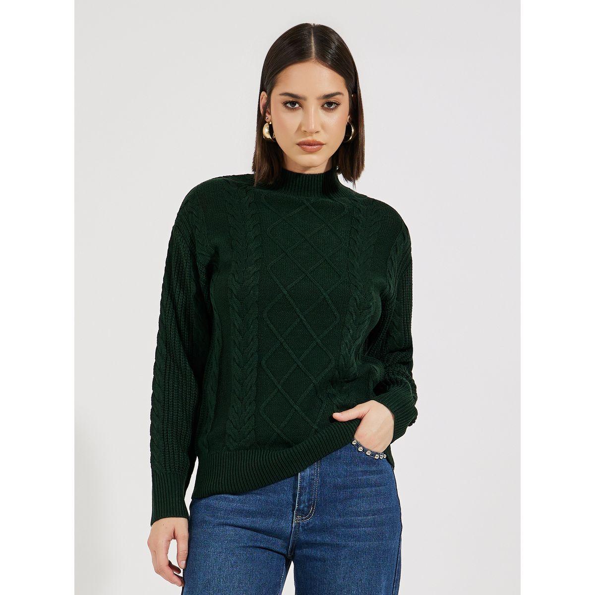 Styli Regular Fit Regular Length High Neck Cable Knit Sweater-women-clothing-cardigansandjumpers-jumpers-image-1