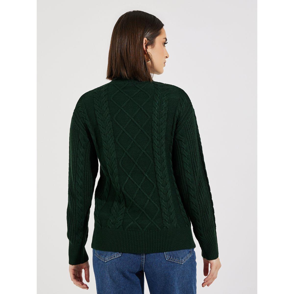 سويتر محبوك بقصة عادية وياقة عالية-women-clothing-cardigansandjumpers-jumpers-image-4