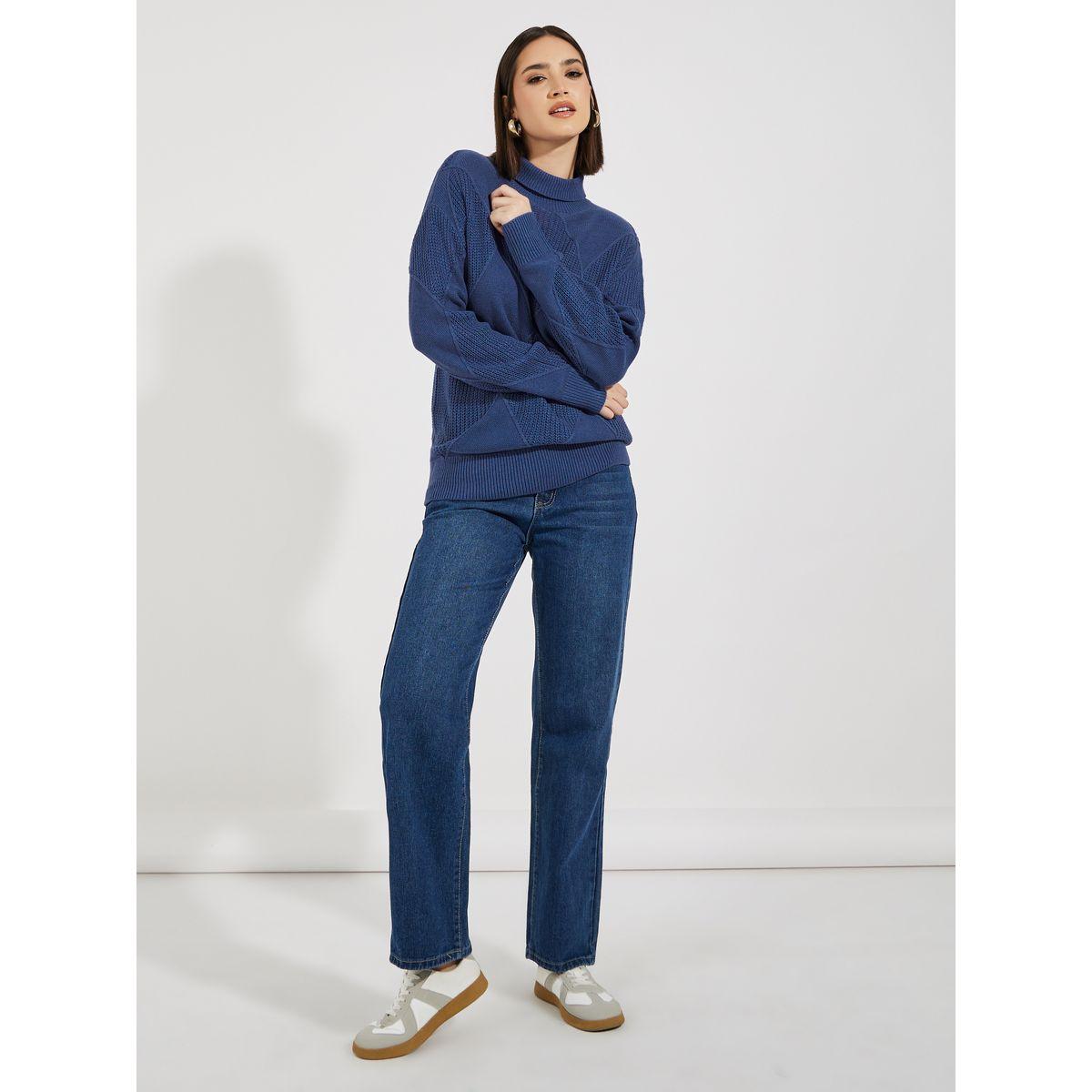 Styli Regular Fit Regular Length High Neck Textured Sweater-women-clothing-cardigansandjumpers-jumpers-image-2