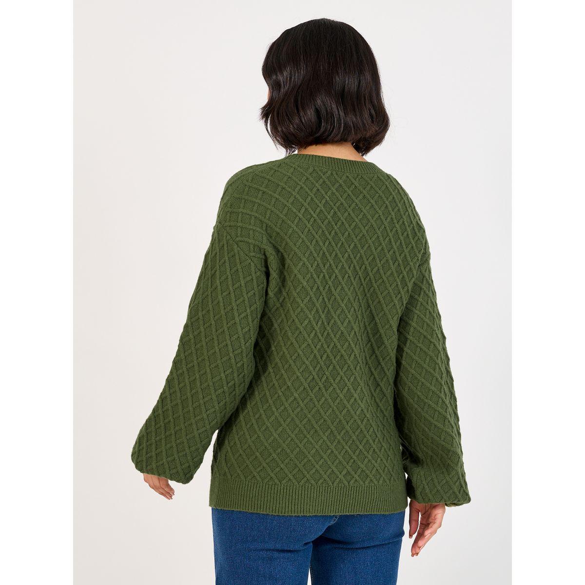 سويتر محبوك بقصة عادية وأكمام واسعة-women-clothing-cardigansandjumpers-jumpers-image-5