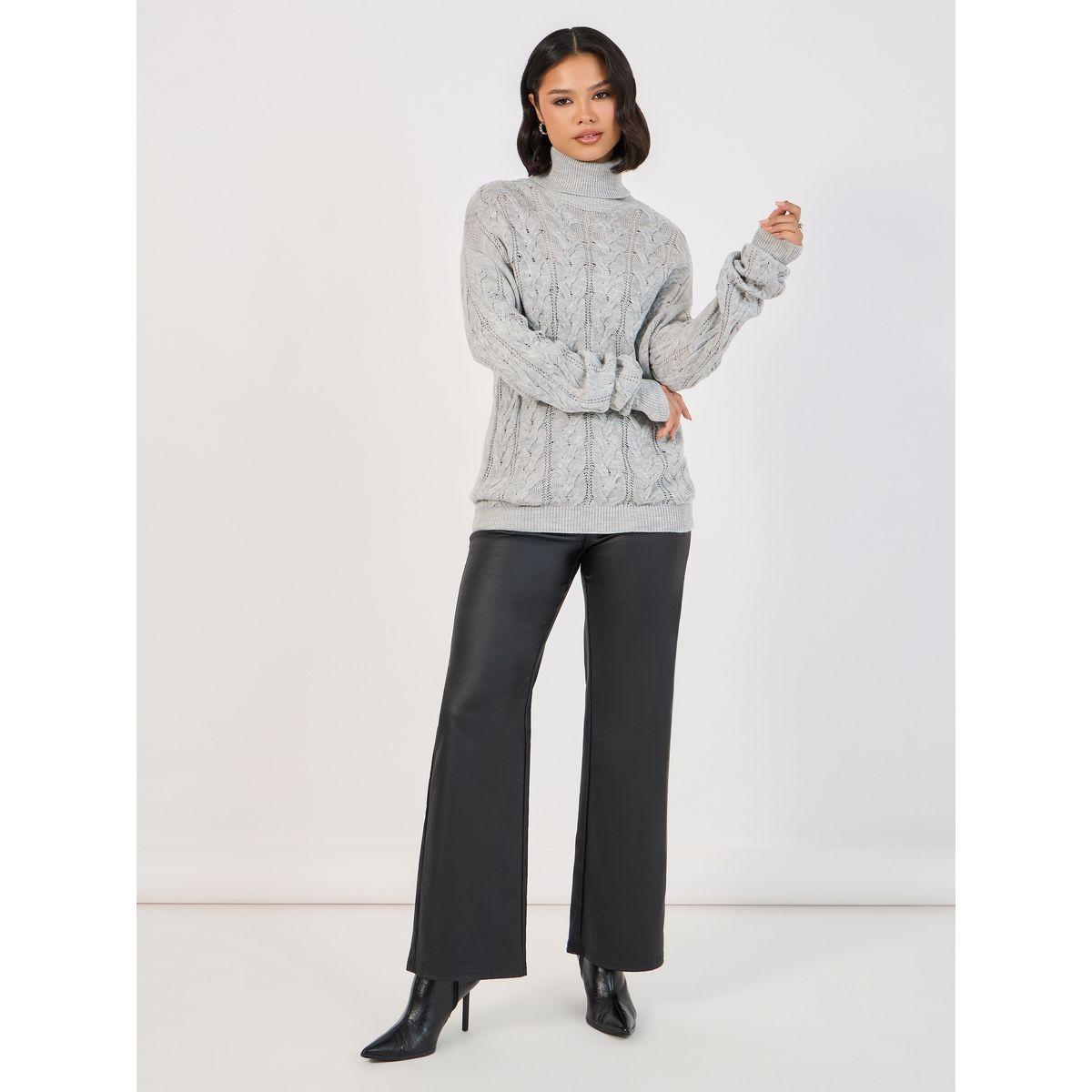 Styli Regular Fit Regular Length Turtle Neck Cable Knit Sweater-women-clothing-cardigansandjumpers-jumpers-image-2