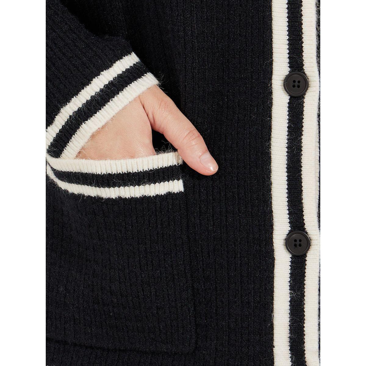 Styli Regular Fit Longline Cardigan with Contrast Detailing-women-winterwear-cardigansandjumpers-cardigans-image-3